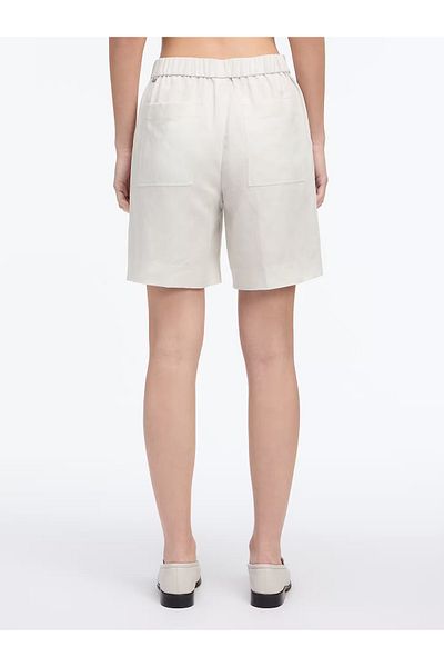 Calvin Klein Women's High Waist Above Knee Length Beige Shorts with Pockets K20K 208380 -Ada