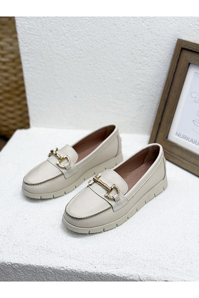Venüs 25076042 Y Front Buckle Detail Genuine Leather Orthopedic Daily Shoes Women