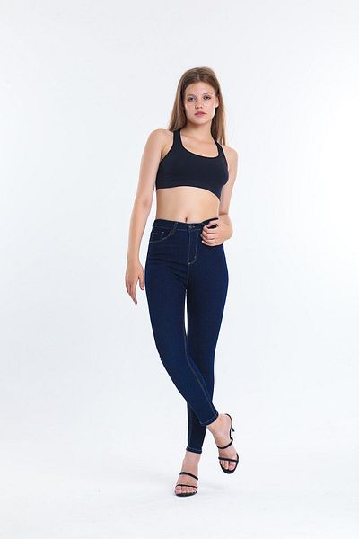 SHEVEGA Námořnická modrá Lycra Skinny Legs Skinny Jeans