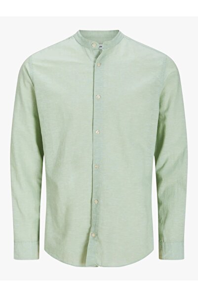 Jack & Jones JJEBREEZE LINEN BLEND BAND SHIRT KETEN