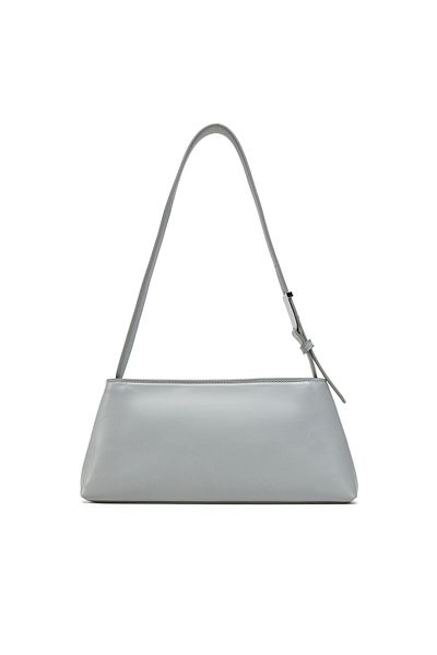 Calvin Klein Women's Adjustable Shoulder Strap Brand Logo Printed Leather Gray Shoulder Bag K60K 612550 -Pde