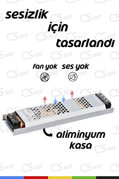 CSled 12 Volt 8,5 Amper 100 Watt Ultra Slim Trafo – IP20 Koruma