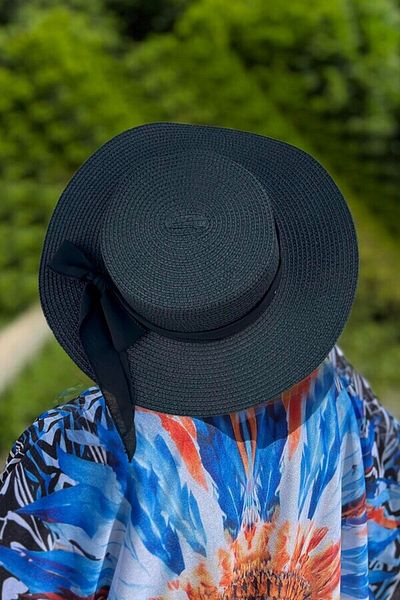 Remsa Mayo Retro Straw Hat with Ribbon Detail Rş-107 Black