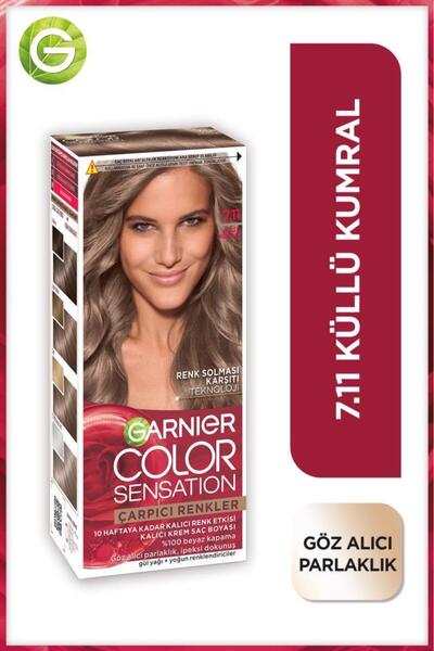 Garnier Çarpıcı Renkler, 7.11 Küllü Kumral, Kalıcı Krem Saç Boyası, Demikit