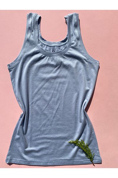 LEYNA BUTİK Tricou pentru femei, cu detaliu suplimentar din țesătură modal, cu decolteu la piscină, ambalat în cutie