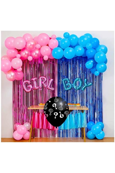 BİDOLUMUTLULUK Cinsiyet Belirleme Balon Seti Parti Kutlama Eğlence Baby Shower