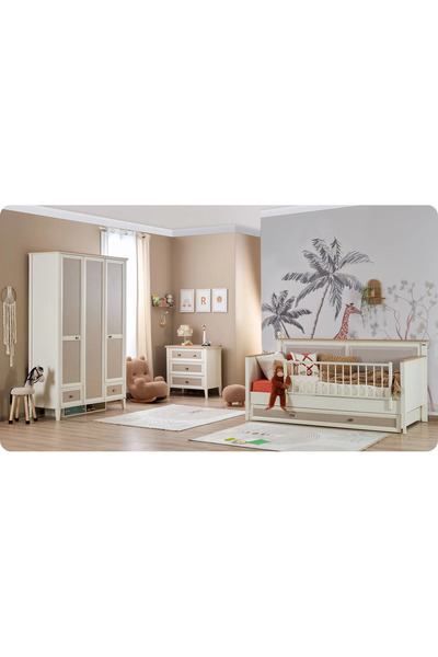 Ritmik Orion Çocuk Odası ( 3 Kapaklı Dolap + 90*200 Montessori + Şifonyer )