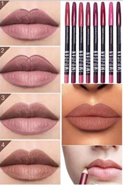 MUJGAN Pastel Colored Lip Liner Set of 12