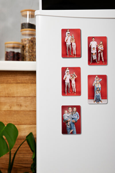 YELKOVAN TASARIM 9 Adet Fotoğraflı Kişiye Özel Buzdolabı Magnet (6x9,2 cm)