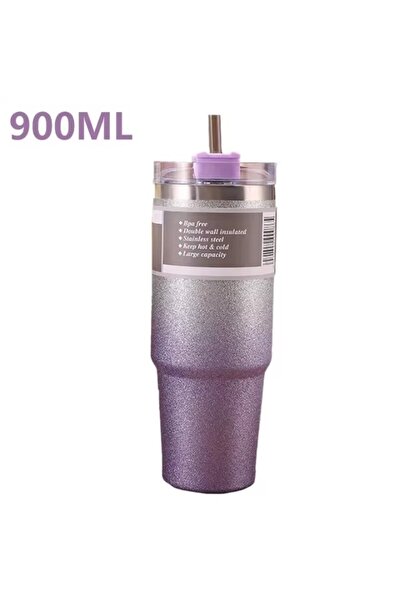 TAROS KIRTASİYE 900 ML Simli Pipetli Termos Bardak