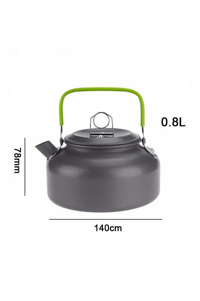 Choice 0.8L green handle 0.8L/1.1L/1.2L/1.6L/2L/2.5L Aluminum alloy Portable Outdoor Camping Coffee and Tea