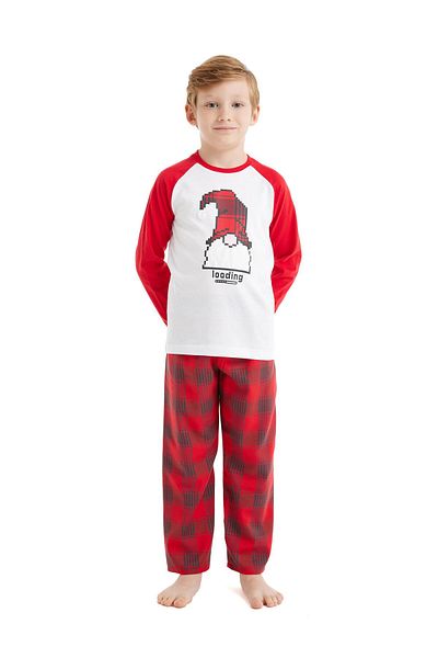 Blackspade Boy's White Pajama Set 40561