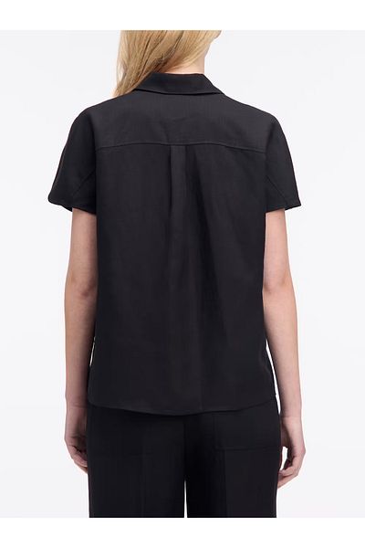 Calvin Klein Women's Summer Black Shirt Short Sleeve Button Closure K20K 208322 -Beh