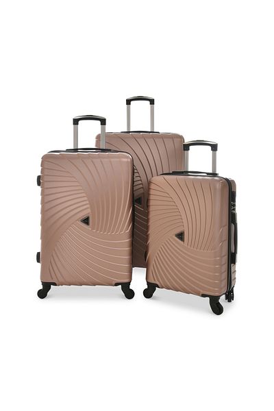 New Travel Hard Luggage Set, ABS Trolley Travel Bag, with Combination Lock and 4 Wheels 869/3P-Rose Gold