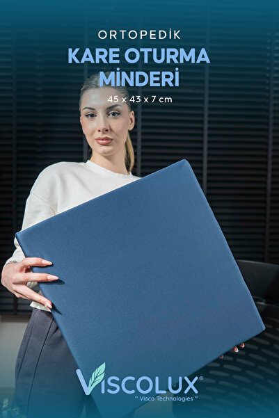 Viscolux Kare Ortopedik Minder - Kare Oturma Minderi Tekerlekli Sandalye Ofis...