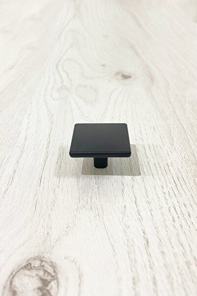 Ucelev 3.5 Cm Kare Siyah Renkli Tek Delikli Düğme Kulp - Dolap/kapak/çekmece/mobilya Kulp