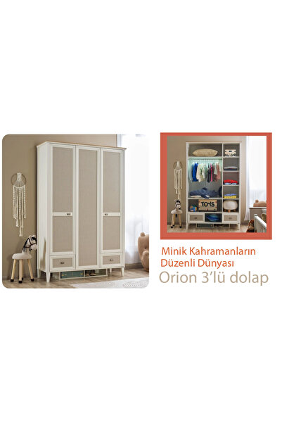 Ritmik Orion Çocuk Odası ( 3 Kapaklı Dolap + 90*200 Montessori + Şifonyer )