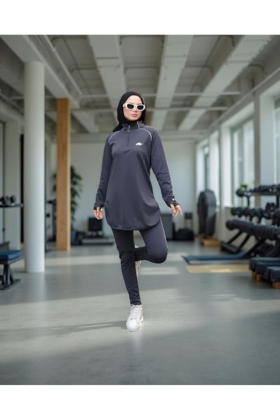 Wovi Γυναικείο σετ φόρμας Jogger με φερμουάρ από ύφασμα κατάδυσης