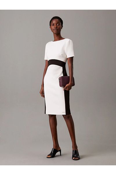 Calvin Klein Women's Transitional Crew Neck K20K 208161 -0Gj Sierra Dress