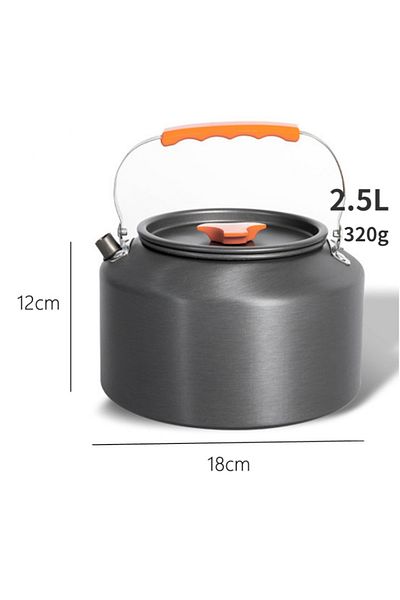 Choice 2.5L orange handle 0.8L/1.1L/1.2L/1.6L/2L/2.5L Aluminum alloy Portable Outdoor Camping Coffee and Te