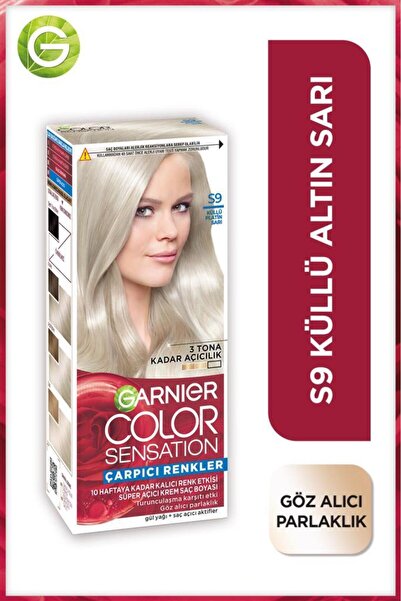 Garnier Çarpıcı Renkler, S9 Küllü Platin Sarı, Kalıcı Krem Saç Boyası, Demikit