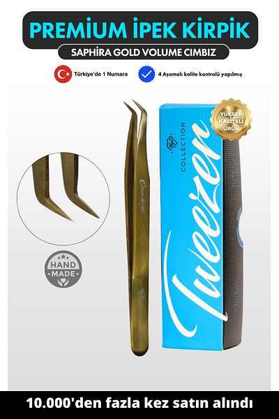 Magic Lash Saphira Fine Tip Professional Premium Volume Silk Eyelash Tweezers Sml-25
