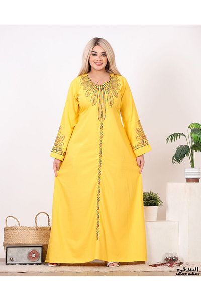 Genrics Comfortable and flowing embroidered cotton reception jalabiya