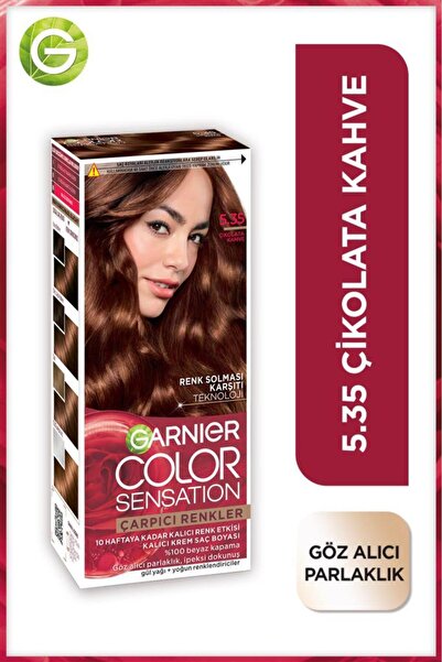 Garnier Çarpıcı Renkler, 5.35 Çikolata Kahve, Kalıcı Krem Saç Boyası, Demikit