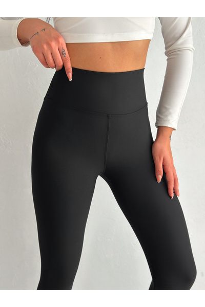 02Lady Fashion بنطال ليكرا يومي مرن عالي الخصر