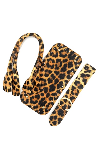 Lady Moss مجموعة البطريق بإبزيم الفهد