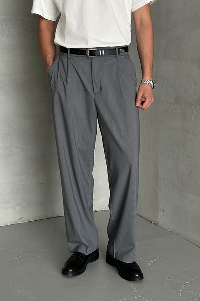 HYMAN Ανδρικό υφασμάτινο παντελόνι με πλισέ Extra Baggy Fit