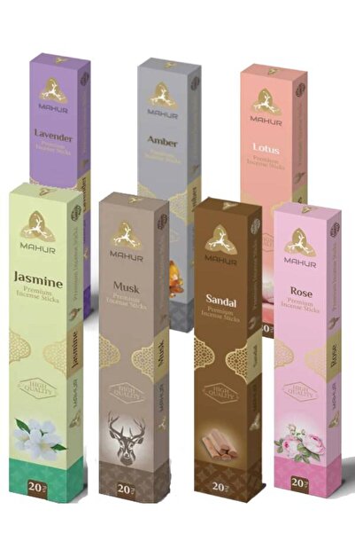 Maviaybilisim 7 Farklı Aroma 140 Adet Çubuk tütsü Amber,sandal,misk,lotus,yas...