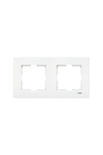 VİKO Karre White 2 Ground Socket +1 Double Frame