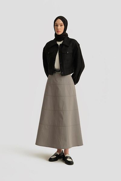 Armine Sewing Detailed Skirt 25Y1801 Gray