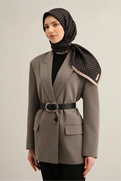 Armine Armine Patterned Pure Silk Twill Scarf 9345