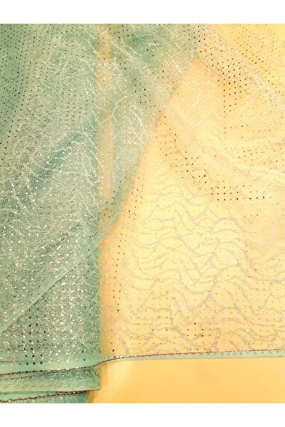 Safir Kumaş Abiyelik Süslemelik Tok Kip Duran Yapıştırma Puanlı Tül 3 Metre