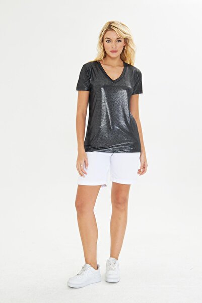 TIFFANY&TOMATO V Yaka Simli T-Shirt