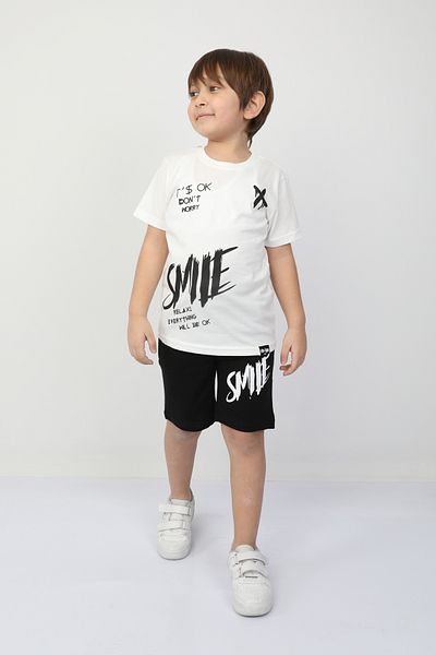 e-çocuk Its Okey Dont Worry Printed Boy Shorts Set 1053