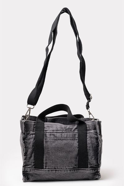 ICONE BAG Geantă de mână și de umăr Icone Denim Washed Tote Antracit