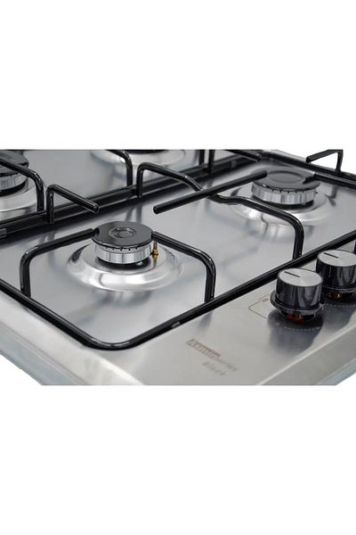 Hausberg Vestavná varná deska HAUSBERG HB-580IN, elektrické zapalování, plyn, 4 hořáky, bezpečnostní systém, nerezová ocel