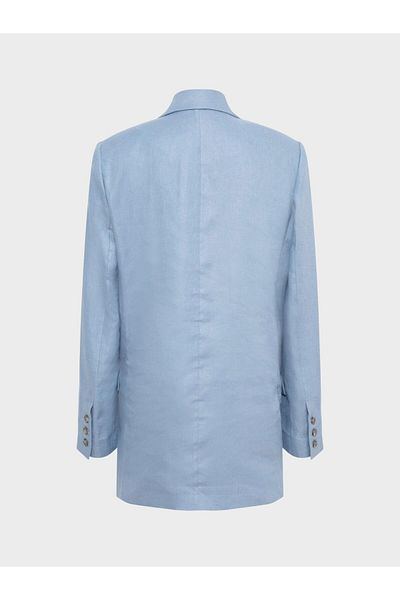 RİVUS Blue Oversize Double Breasted Cut Jacket