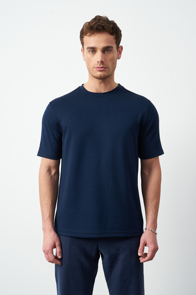 Mesfeno Μοντάλ υφασμάτινο μπλουζάκι με κανονική εφαρμογή με λαιμόκοψη