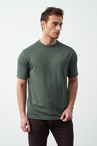 Mesfeno Μοντάλ υφασμάτινο μπλουζάκι με κανονική εφαρμογή με λαιμόκοψη