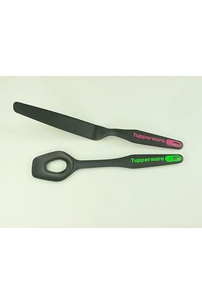 NexGen Tupperware Hand under Mixing Spoon, Black-Green Narrow Palette Black-Pink