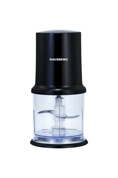 Hausberg Tocator electric HB-4502NG, 400W, 1 treapta de viteza, 500 ml, bol plastic, cutit cu 2 lame, Negru