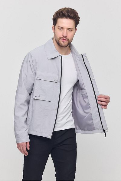 SİVAİST Gray Men's Double Chest Pocket Summer Jacket & Coat