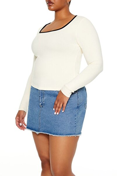 Forever 21 Plus Size Kare Yaka Bluz