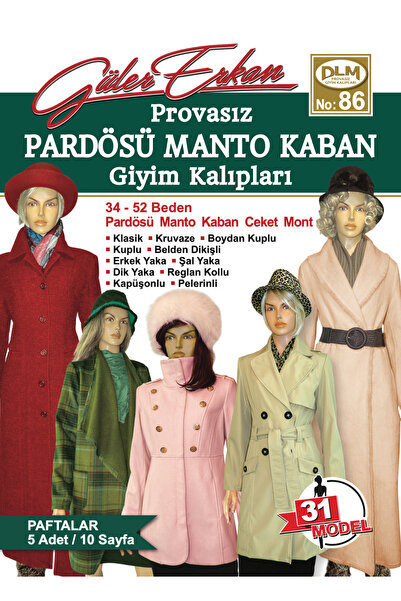 Dilem Yayınevi Güler Erkan No:86 Provasız Pardösü Manto Kaban Giyim Kalıpları