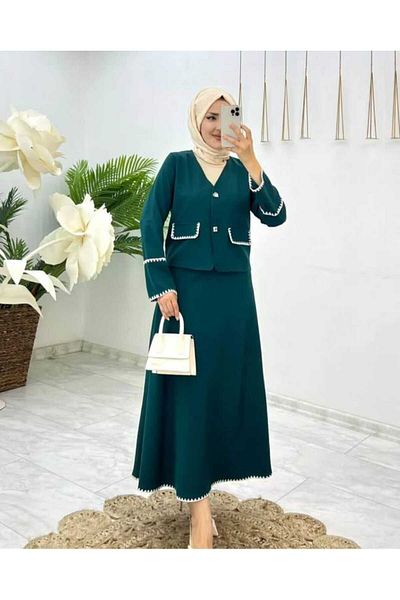 butik hira Embroidery Detailed Jacket Suit