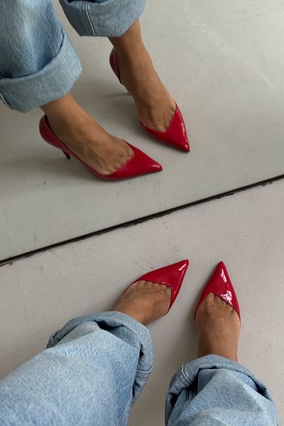 AYAKKABI PRENSİ Red Swag Patent Leather